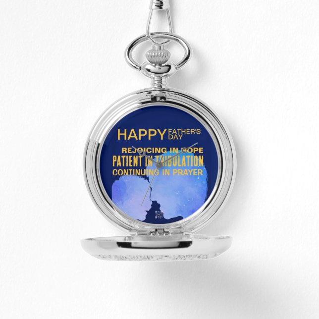 Montre Ecriture Pocket Watch Fête des pères Romains 12:12 (Recto)