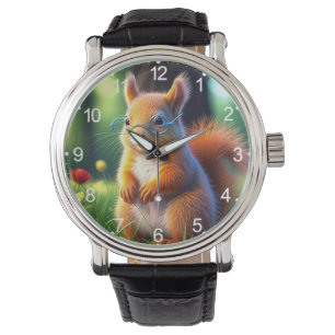 Montre Écureuil Brown Assis Sur Herbe-435435