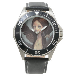 Montre Edwin gothique corbeau noir grunge