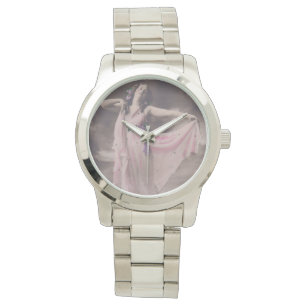 Montre Élégance vintage en Robe Florale Rose