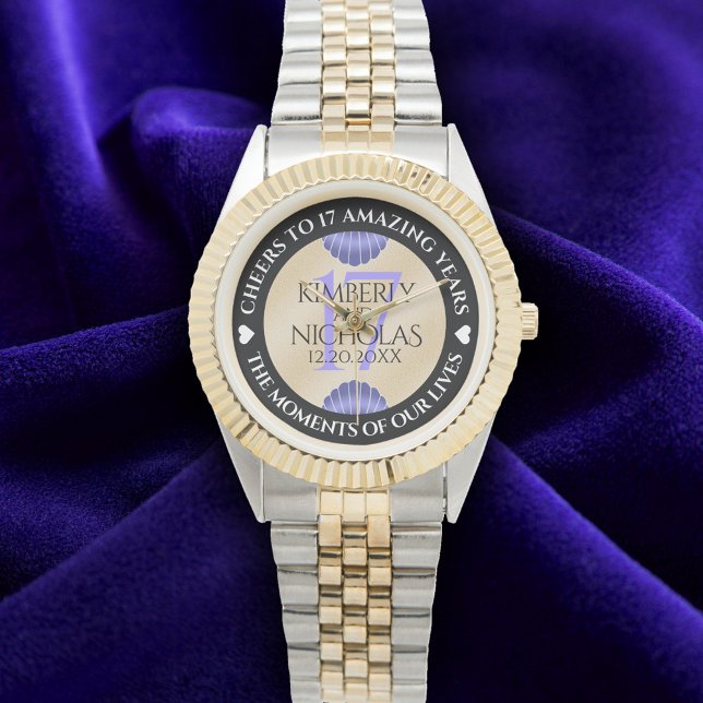 Montre Élégant 17ème anniversaire de Mariage des obus (Elegant 17th Shells Wedding Anniversary Wristwatch Cover Photo)