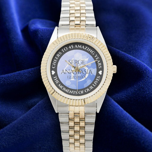 Montre Élégant 45e anniversaire de Mariage Sapphire (Elegant 45th Sapphire Wedding Anniversary Wristwatch Cover Photo)