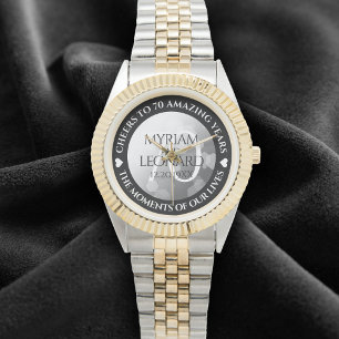 Montre Élégant 70e anniversaire de Mariage Platinum