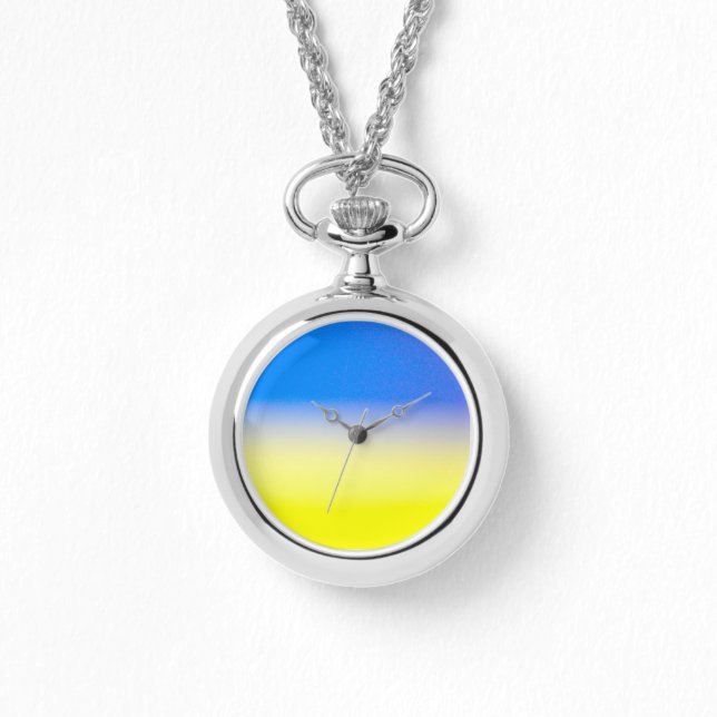 Montre Elégant bleu et jaune Paix Ukraine Inspirations (Recto)