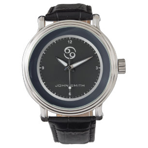 Montre Elégant cadre bleu foncé Zodiac Signal Nom personn