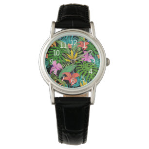 Montre Élégant Colorful été Tropical Floral Feuilles  