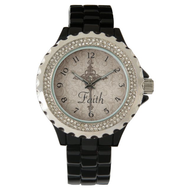 Montre Elegant Damask Christian Cross (devant)