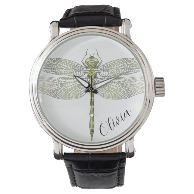 Montre Elégant dessin de libellule (devant)