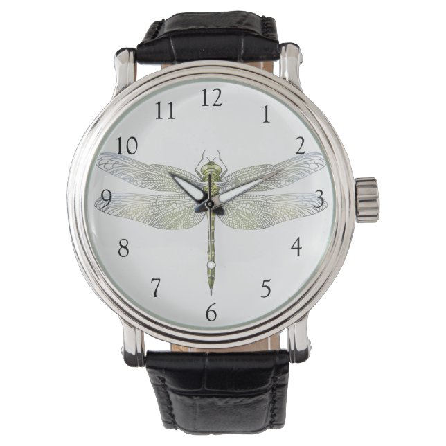 Montre Elégant dessin de ligne de libellule souple (devant)