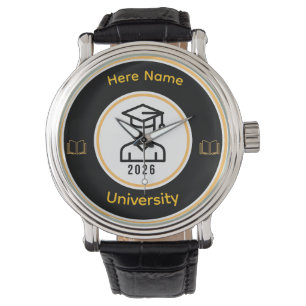 Montre Élégant diplômé 2026 Sceau doré personnalisé