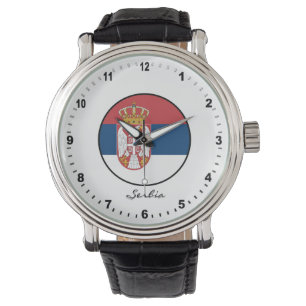 Montre Elégant drapeau serbe et serbe