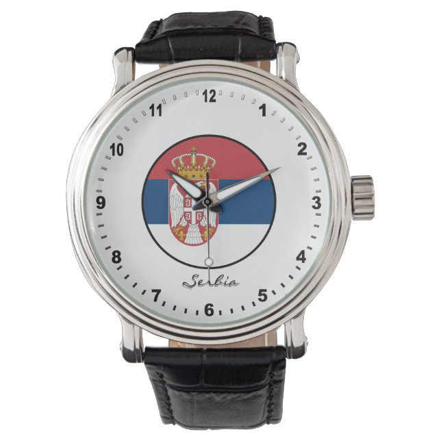 Montre Elégant drapeau serbe et serbe (devant)
