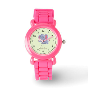 Montre Élégant éléphant gris vert