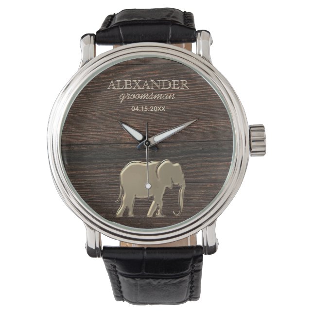 Montre Élégant fabricant d'or en bois (devant)