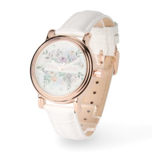 Montre Élégant floral aquarelle