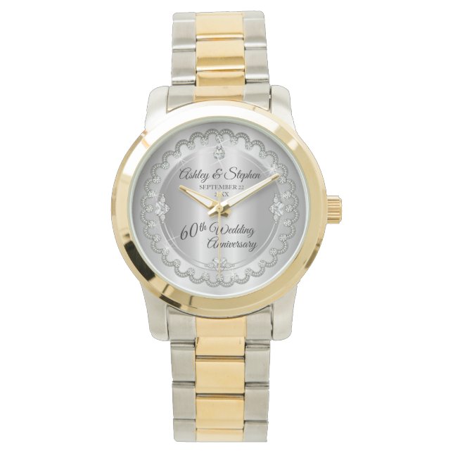 Montre Élégant jubilé de diamant 60e anniversaire de Mari (devant)