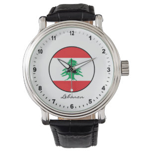 Montre Elégant Liban Watch & drapeau libanais