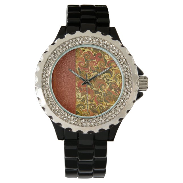 Montre Élégant livre d'antiquités, Motif de swirl orné (devant)