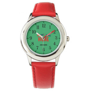 MONTRE ÉLÉGANT MODERNE PERSONNALISÉ ROUGE EMÉRALD VERT MA