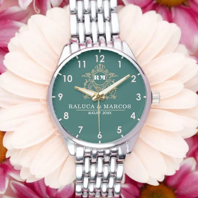 Montre Elegant Monogram Custom Couple names (Créateur téléchargé)