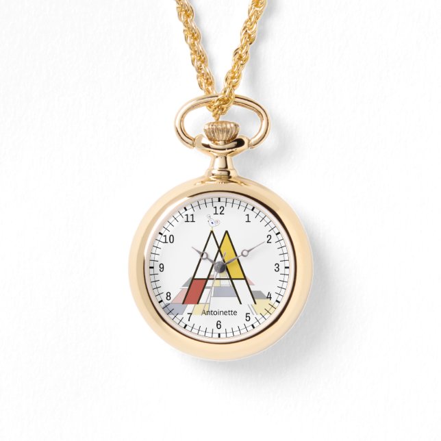Montre Élégant monogramme de lettre artistique. Lettre A (Recto)
