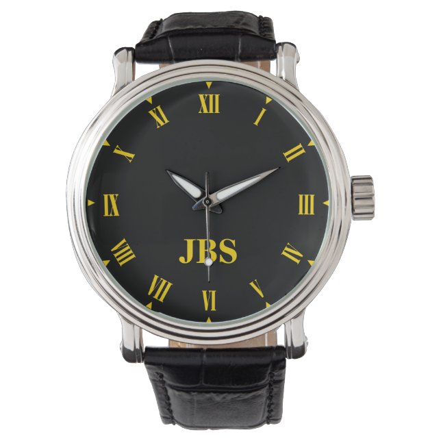 Montre Elégant Monogramme Personnalisé Monographie et chi (devant)
