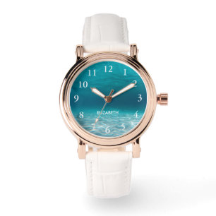 Montre Élégant nombre blanc sous-marin Photo personnalisé