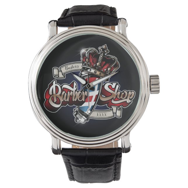 Montre Élégant poteau en coiffure et couronne Personnalis (devant)