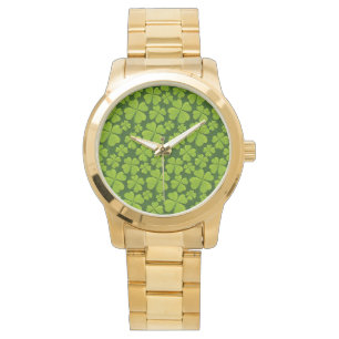 Montre Élégant quatre feuilles de trèfle floral
