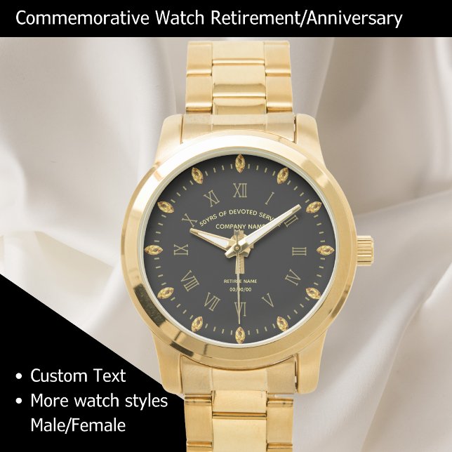 Montre Élégant Retraite croisée Commémorative Black Gold (Créateur téléchargé)