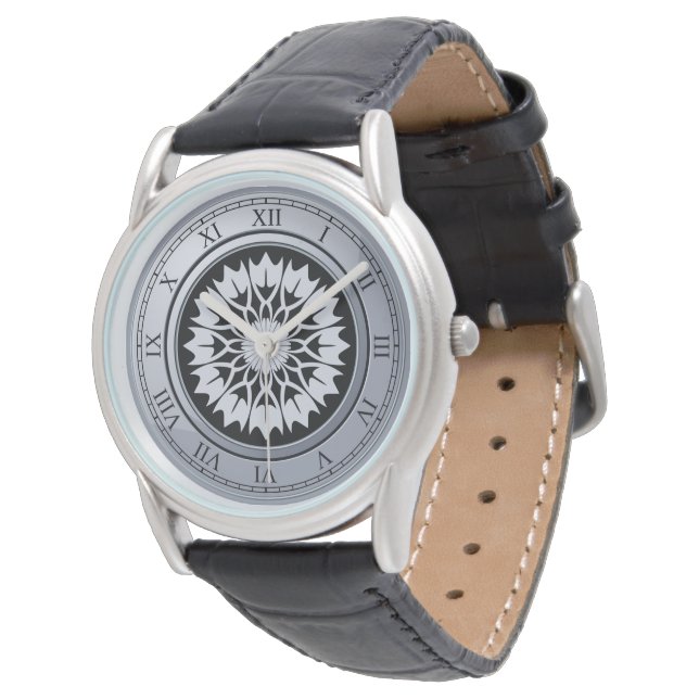 Montre Élégant Roman Numeral Vintage Grey (Incliné)