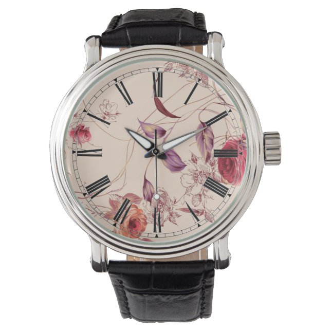Montre Élégant Rose Vintage (devant)