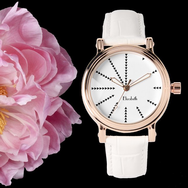 Montre Élégant Rose Vintage élégant Monogramme Or (Womens Stylish Elegant Vintage Rose Gold Monogram Watch)