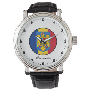 Montre Elégant Roumanie Watch & drapeau roumain