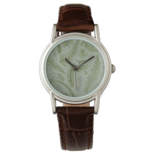 Montre Elégant Sage Vert Aquarelle Floral