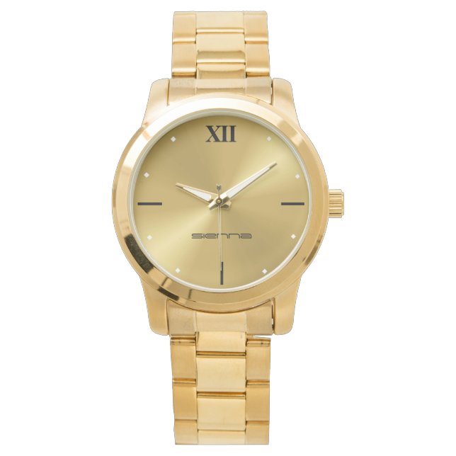 Montre Élégant Unisex surdimensionné Bracelet Or Wa (devant)