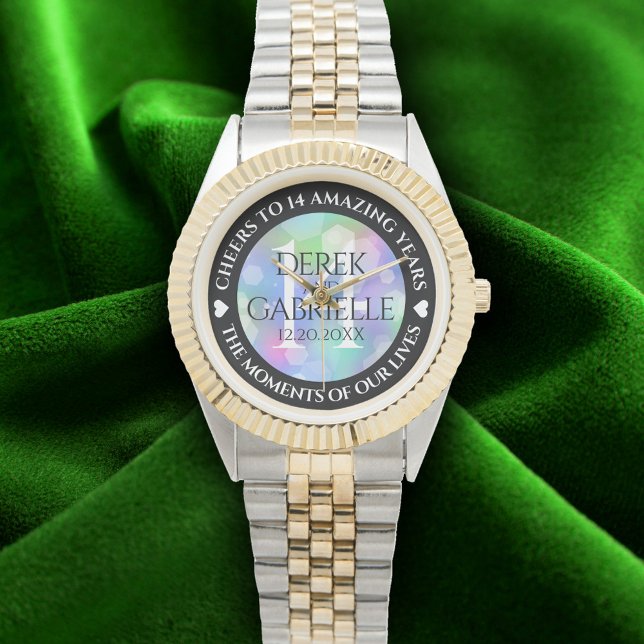 Montre Élégante 14ème anniversaire du Mariage Opal (Elegant 14th Opal Wedding Anniversary Wristwatch Cover Photo)