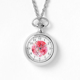 Montre Elégante Aquarelle rose Floral Chic Womans élégant
