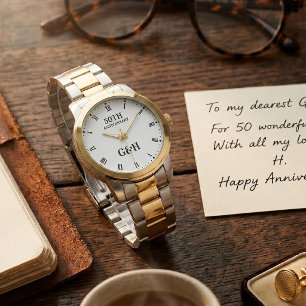 Montre élégante de 50e anniversaire de mariage ave