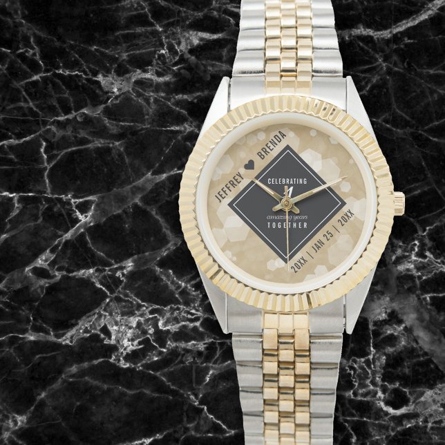 Montre Élégante fête du 1er anniversaire du Mariage de pa (Créateur téléchargé)