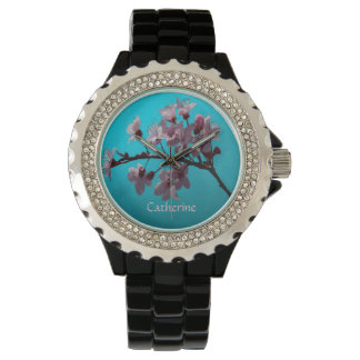 Montre "Élégante floraison de cerisiers peints sur le cie