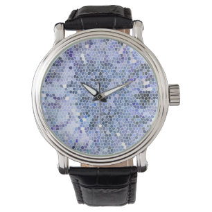 Montre Elégante mosaïque bleue glace