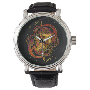 Montre Élément du feu de signe de zodiaque de Sagittair