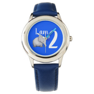 Montre Eléphant Bébé Bleu Cute Âge Personnalisé 2e a