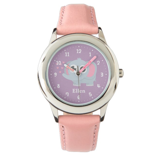 Montre Eléphant Bébé mignon Pour Filles (devant)