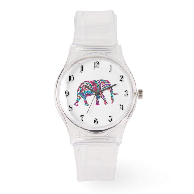 Montre Éléphant coloré (Recto)