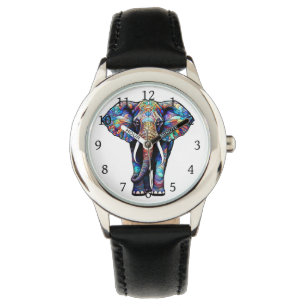 Montre Eléphant en verre à plusieurs couleurs 3