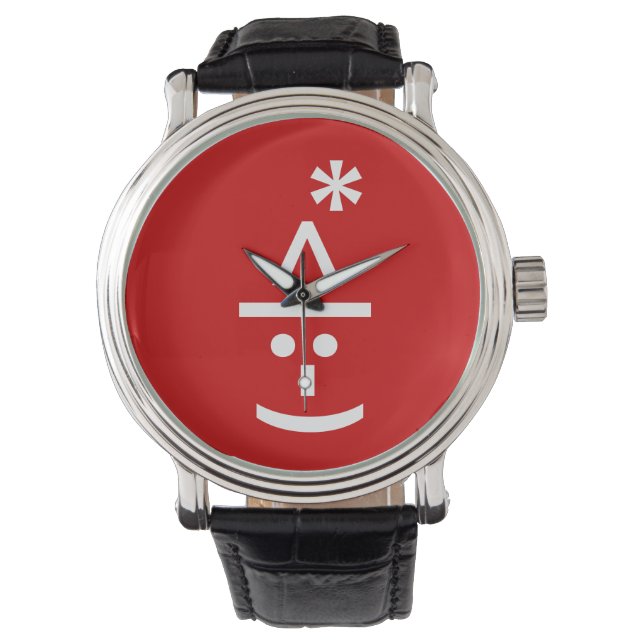 Montre Elfe de Noël Emoticon Xmas ASCII Texte Art (devant)