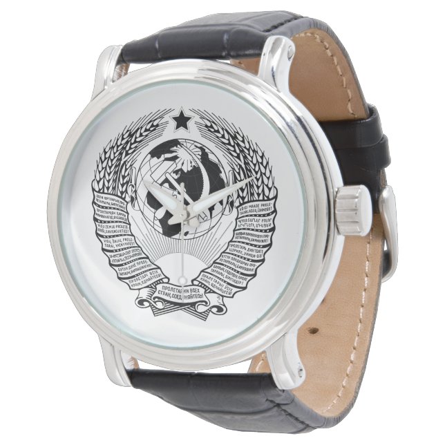 Montre Emblème d'Etat noir de l'URSS (Incliné)