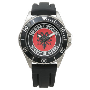 Montre Emblème rond de l'Albanie